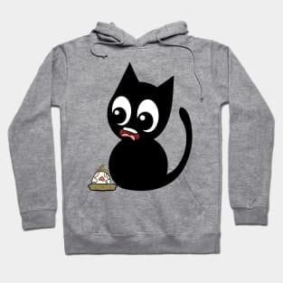 Funny black Cat steps on a dirty diaper Hoodie